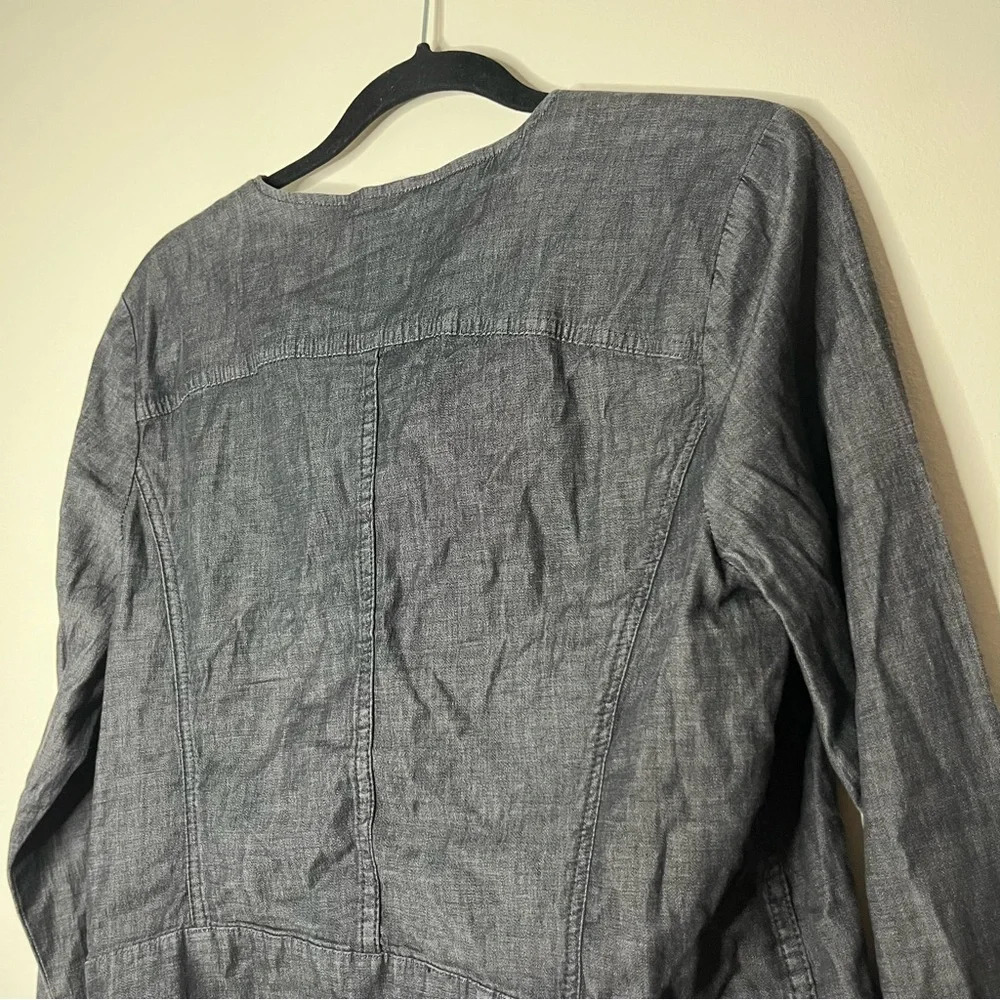 H BY HALSTON Lyocell Cotton Blend Zip Up Moto Style Lightweight Layering Jacket - Picture 8 of 9